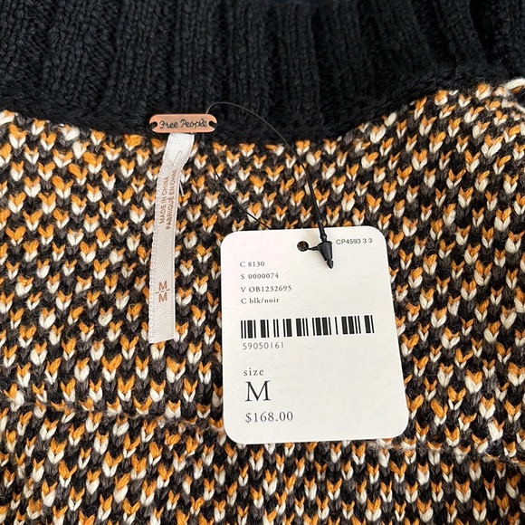 Free People Argyle Swing Chunky Knit Cardigan Dress, Medium - Picture 15 of 16